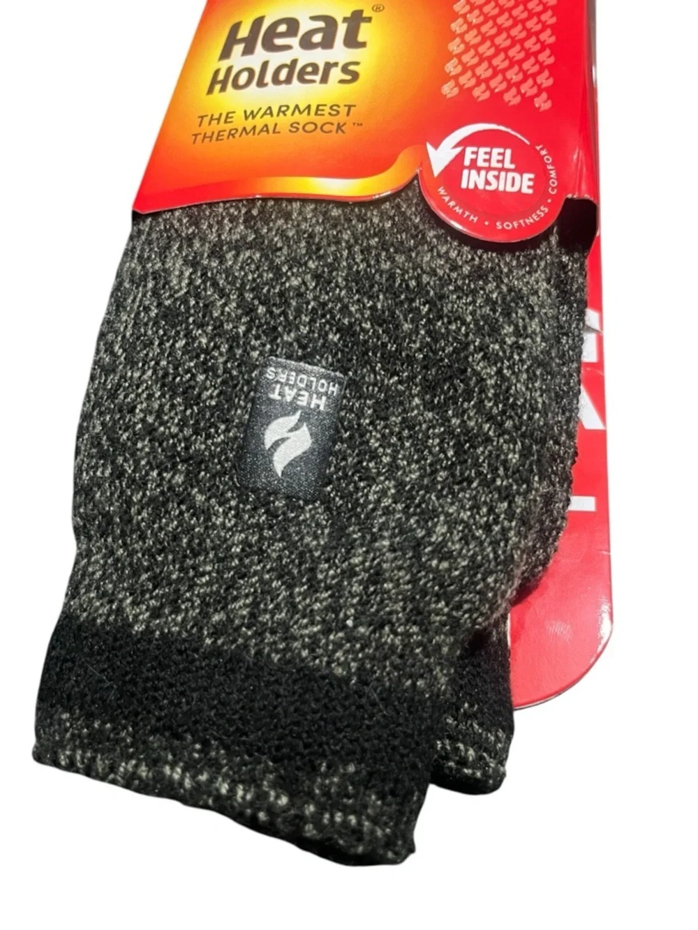 NWT Heat Holder Unisex Thermal Socks - Black/Grey Sz W 8-13 & M 7-12